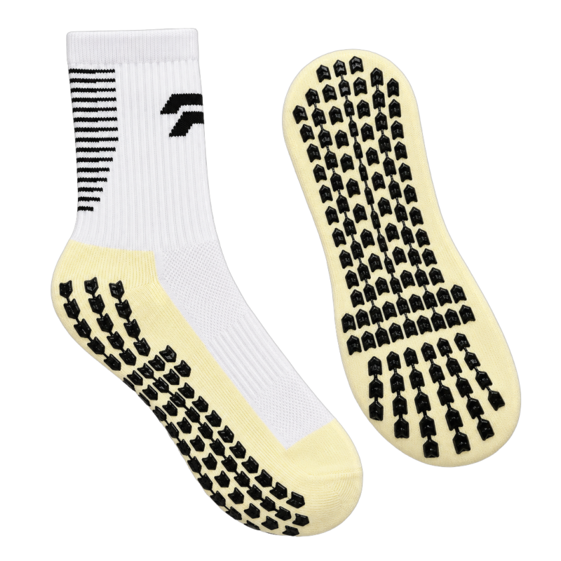 Anti-Slip Football Grip Socks - White