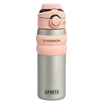 Sports Vacuum Flask (550ML) - Pink-Silver