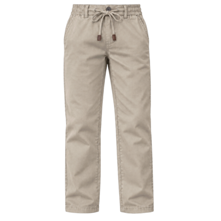 Straight-Leg Drawstring Chino Pants - Beige