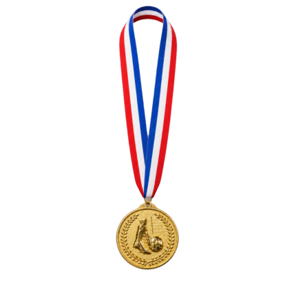 Football Award Medal with Ribbon - Gold