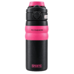 Sports Vacuum Flask (550ML) - Black-Hot Pink