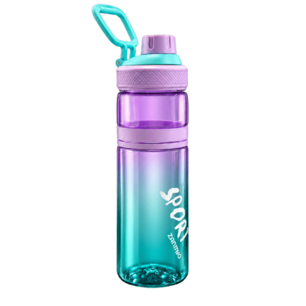 Zannuo Sports Water Bottle – 750ML - Turquoise & Purple