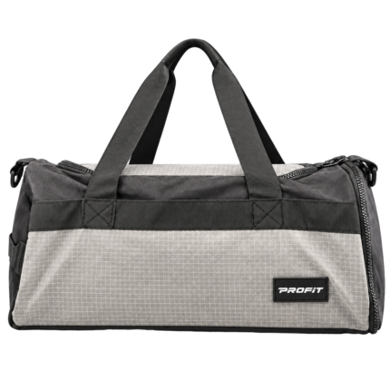 PROFIT Grid-Pattern Duffle Bag - Charcoal Grey/Black
