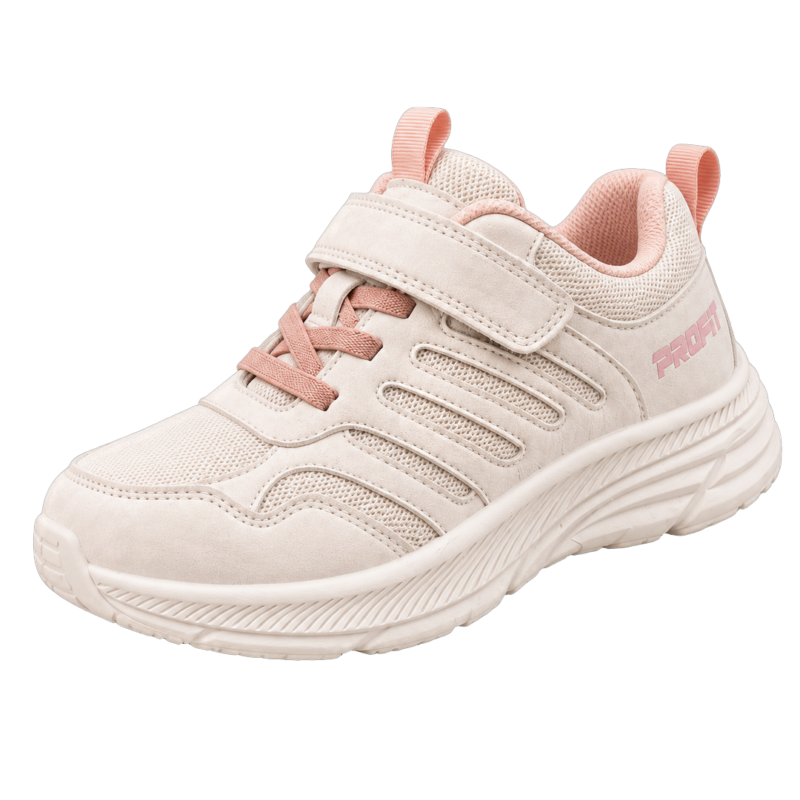 PROFIT Kids’ Strap Sneakers - Cream/Pink