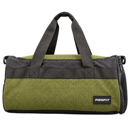 PROFIT Grid-Pattern Duffle Bag - Olive Green/Black