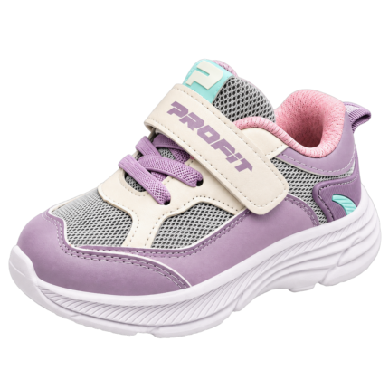 PROFIT Kids’ Mesh Velcro Sneakers - Lilac/Cream/Pink