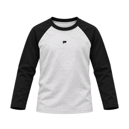 PROFIT Kids’ Raglan Long-Sleeve T-Shirt - Black/Heather Gray